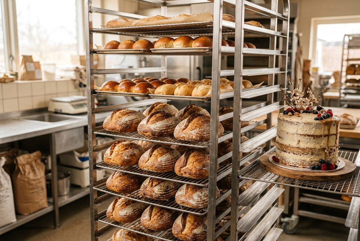 Freshly baked bread and cakes produced with bakery margarine